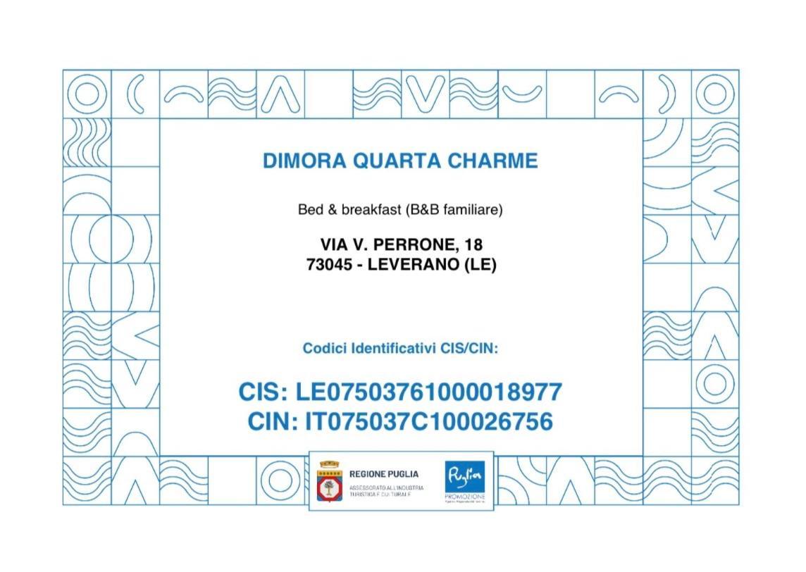 Charme B&B Dimora Quarta Leverano Exterior foto